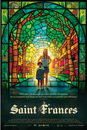 Poster: a girl and a woman standing in front of stained glass