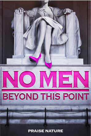Poster: Lower part of Abraham Lincoln monument wearing pink heels
