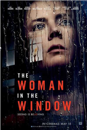 Poster: Face of a woman behind window in the rain