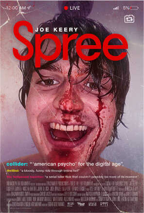 Poster: Bloody young man's face smiling to camera