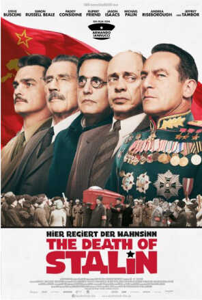 Poster: Main cast in front of soviet flag