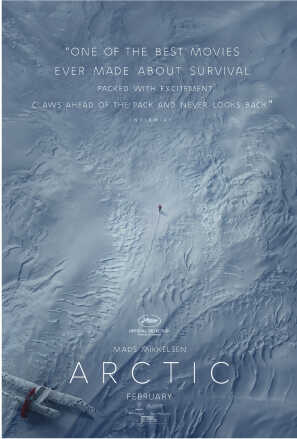 Poster: Lonesome person walking across vast snowy landscape